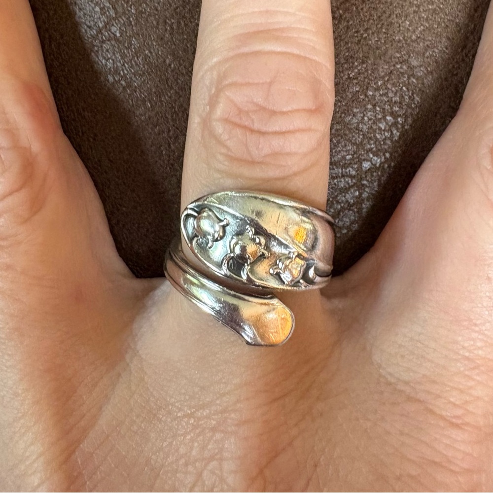 Vintage Gorham Sterling Silver Spoon Artistic Wrap Ring